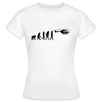 Hubschrauber Pilot Evolution Steinzeit - Frauen T-Shirt - Weiß - Vorne - AI Model Female 172 dark (172cm)