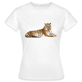 tiger - Women's T-Shirt - white - Front - AI Model Female 172 dark (172cm)