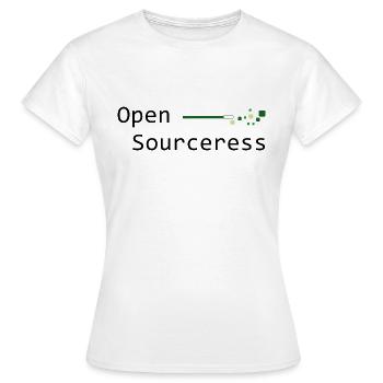 OpenSource Female - Frauen T-Shirt - Weiß - Vorne - AI Model Female 172 dark (172cm)