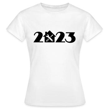 Renovation 2023 Caretaker 2023 Craftsmen 2023 - Women's T-Shirt - white - Front - AI Model Female 172 dark (172cm)