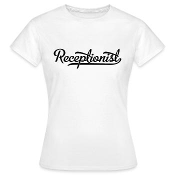 Receptionist - Women's T-Shirt - white - Front - AI Model Female 172 dark (172cm)