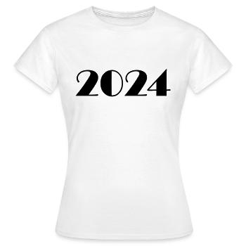 2024 Jahreszahl Datum Zahl Anno Kalenderjahr - Frauen T-Shirt - Weiß - Vorne - AI Model Female 172 dark (172cm)