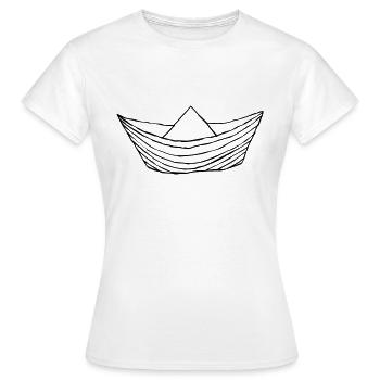 Bateau en papier - T-shirt Femme - blanc - Devant - AI Model Female 172 dark (172cm)