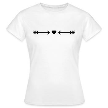 Herz Pfeile Liebe Romantik Symbol Armor verliebt - Frauen T-Shirt - Weiß - Vorne - AI Model Female 172 dark (172cm)
