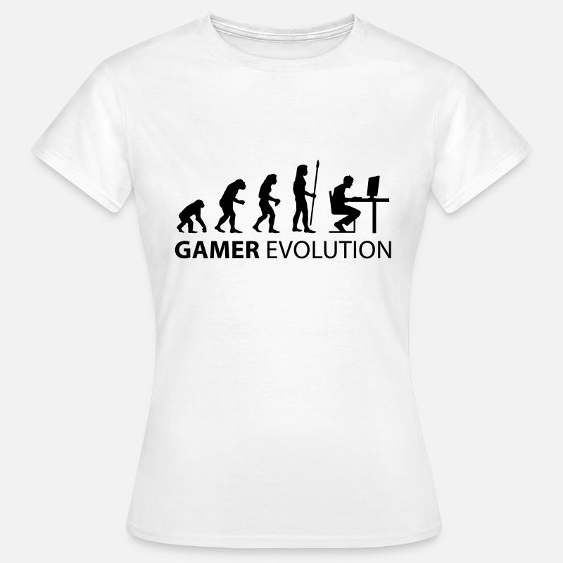 evolution_born_gamer - Women's T-Shirt - white