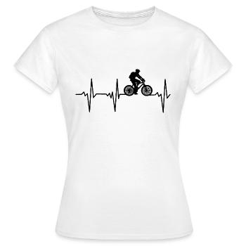 heartbeat heartbeat mountain bike bike ride - Women's T-Shirt - white - Front - AI Model Female 172 dark (172cm)