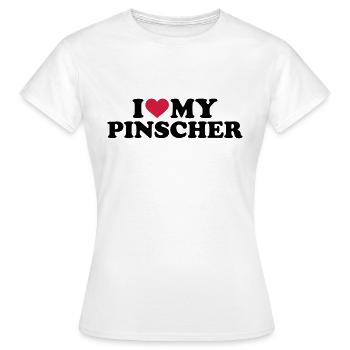 Pinscher - Frauen T-Shirt - Weiß - Vorne - AI Model Female 172 dark (172cm)