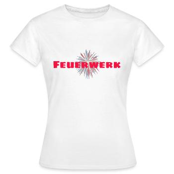 Feuerwerk - Frauen T-Shirt - Weiß - Vorne - AI Model Female 172 dark (172cm)