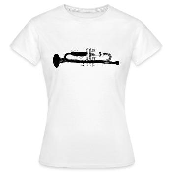 Trompette - T-shirt Femme - blanc - Devant - AI Model Female 172 dark (172cm)