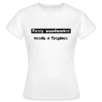 tronçonneuse charpentier bois john charpentier abatteur d’arbres - T-shirt Femme - blanc - Devant - AI Model Female 172 dark (172cm)