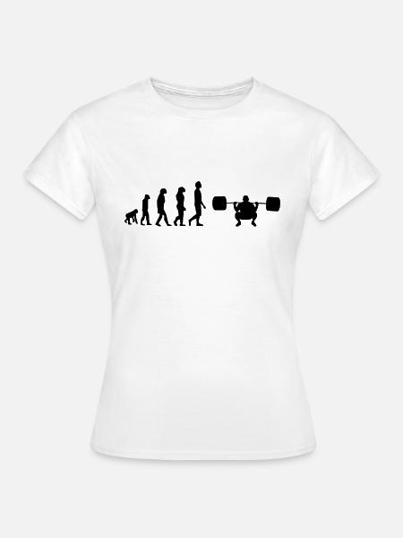Evolution des Gewichthebens - Frauen T-Shirt - Weiß