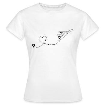 Heart travel sticker - T-shirt Femme - blanc - Devant - AI Model Female 172 dark (172cm)