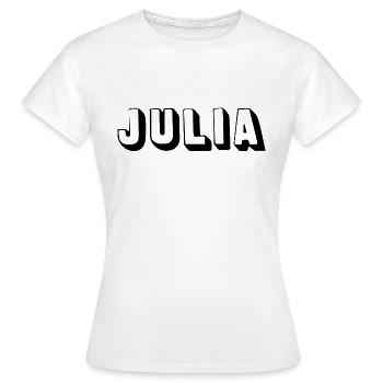 Nom - Julia - T-shirt Femme - blanc - Devant - AI Model Female 172 dark (172cm)