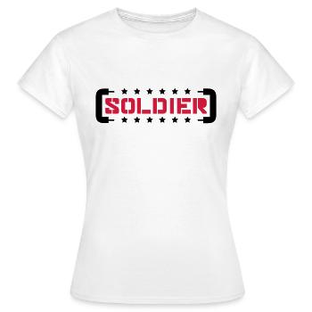 Étoiles, Soldat, Logo, Guerre, Général, Combattant de la liberté - T-shirt Femme - blanc - Devant - AI Model Female 172 dark (172cm)