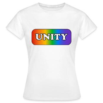 Einheit Regenbogen LGBTQ-Stolz - Frauen T-Shirt - Weiß - Vorne - AI Model Female 172 dark (172cm)
