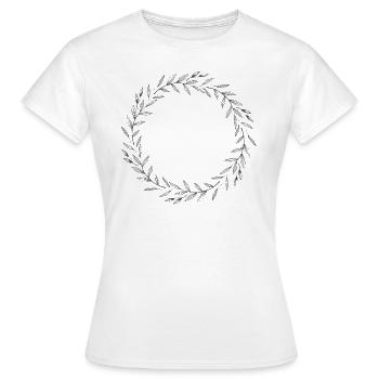 leaves - Women's T-Shirt - white - Front - AI Model Female 172 dark (172cm)