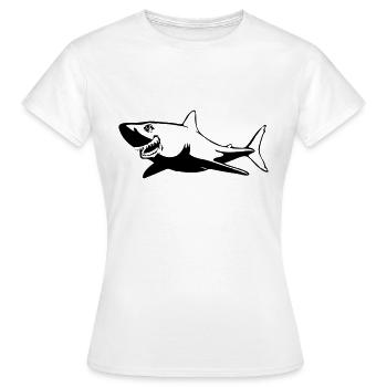 Poisson requin dangereux - T-shirt Femme - blanc - Devant - AI Model Female 172 dark (172cm)