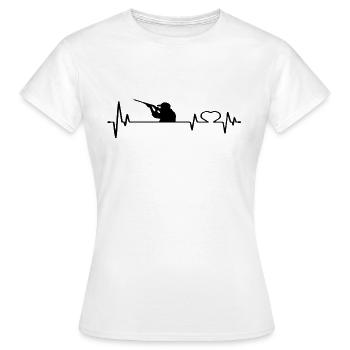 autocollant de voiture battement de coeur avec tireur - T-shirt Femme - blanc - Devant - AI Model Female 172 dark (172cm)