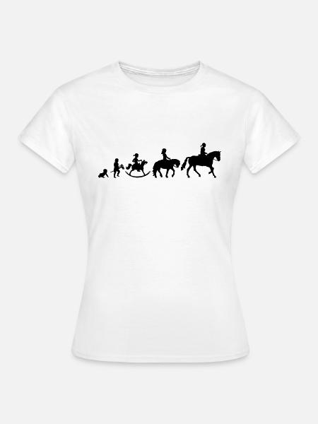 Evolution Fille Équitation Cavalier Chemise - T-shirt Femme - blanc