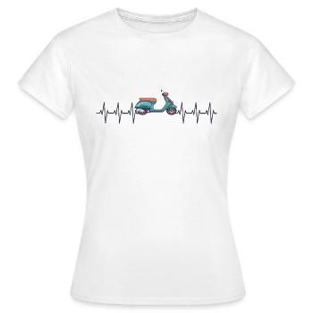 Moto Heartbeat Mobylette Cyclomoteur - T-shirt Femme - blanc - Devant - AI Model Female 172 dark (172cm)