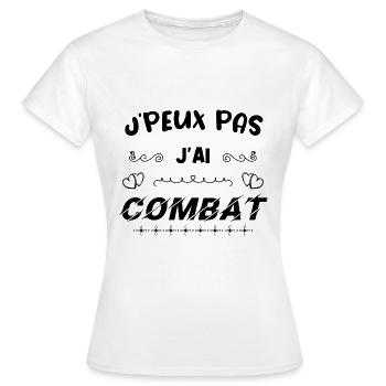 J PEUX PAS J'AI COMBAT - T-shirt Femme - blanc - Devant - AI Model Female 172 dark (172cm)