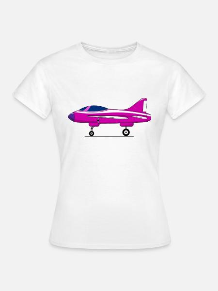 Flugzeug Fahrwerk Pink - Frauen T-Shirt - Weiß