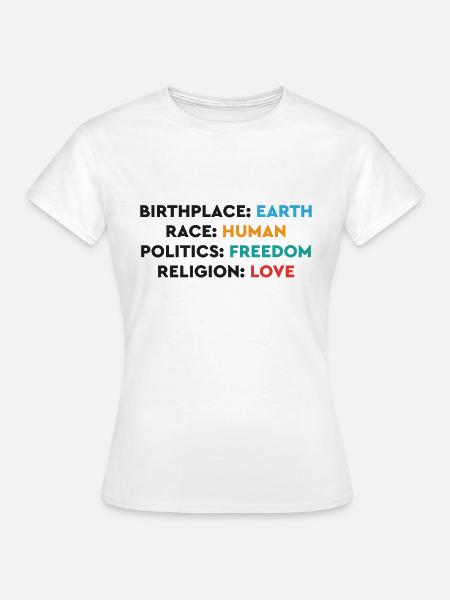 Geburtsort: Erde - Frauen T-Shirt - Weiß
