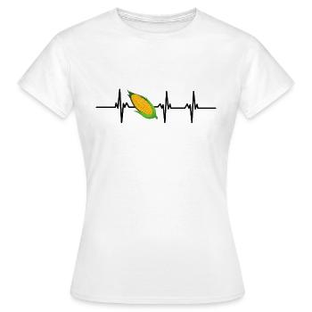 Herzschlag Mais - Frauen T-Shirt - Weiß - Vorne - AI Model Female 172 dark (172cm)