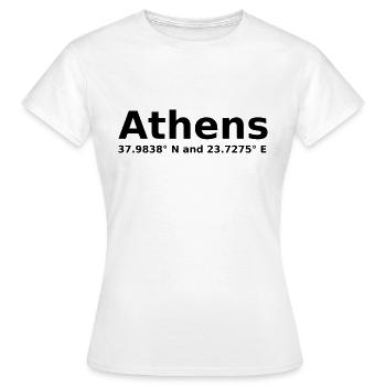 Athènes - Athènes - avec coordonnées géographiques horizontales - T-shirt Femme - blanc - Devant - AI Model Female 172 dark (172cm)