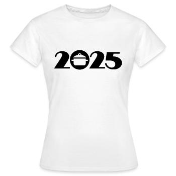 Chef 2025, Chef 2025, Restaurateur 2025 - T-shirt Femme - blanc - Devant - AI Model Female 172 dark (172cm)