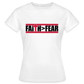 Dieu Faith plus grand - T-shirt Femme - blanc - Devant - AI Model Female 172 dark (172cm)