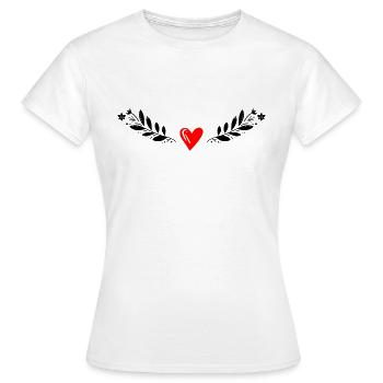 Ranke mit Herz - Frauen T-Shirt - Weiß - Vorne - AI Model Female 172 dark (172cm)