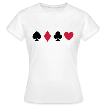 Poker Card - Frauen T-Shirt - Weiß - Vorne - AI Model Female 172 dark (172cm)