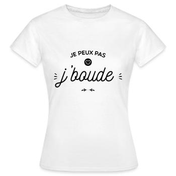 je peux pas je boude - T-shirt Femme - blanc - Devant - AI Model Female 172 dark (172cm)