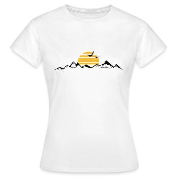 MONTAGNES Paysage Silhouette Panorama - T-shirt Femme - blanc - Devant - AI Model Female 172 dark (172cm)