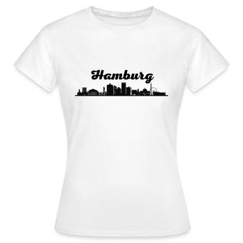 Stadt Hamburg - Hansestadt - Frauen T-Shirt - Weiß - Vorne - AI Model Female 172 dark (172cm)