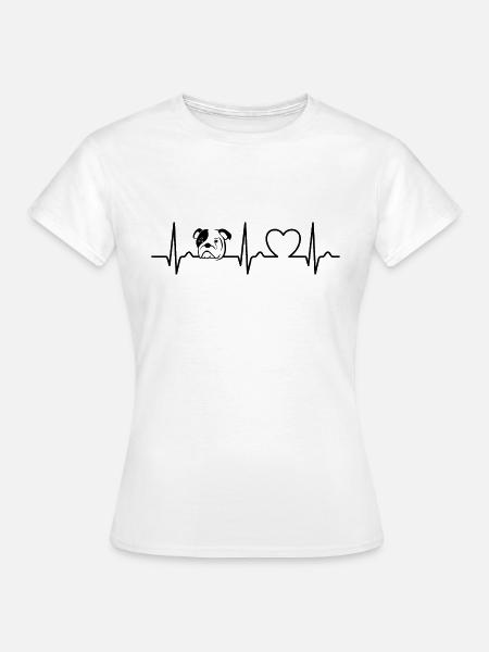 American Bulldog - Herzkurve Hund - Hundefan - Frauen T-Shirt - Weiß