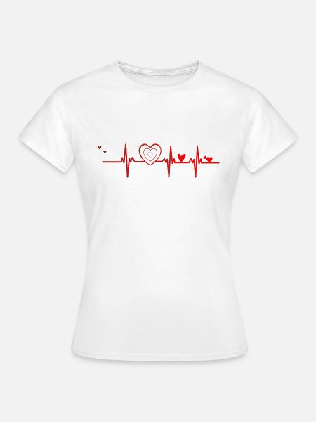 Herzschlag - Frauen T-Shirt - Weiß