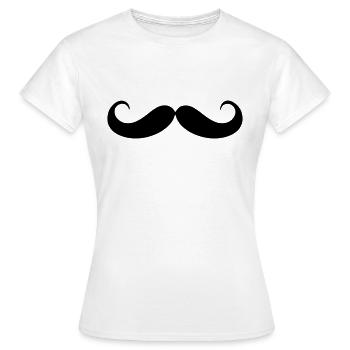 Schnurrbart - Frauen T-Shirt - Weiß - Vorne - AI Model Female 172 dark (172cm)