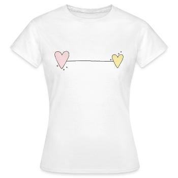 Herz Linie Horizontal - Frauen T-Shirt - Weiß - Vorne - AI Model Female 172 dark (172cm)