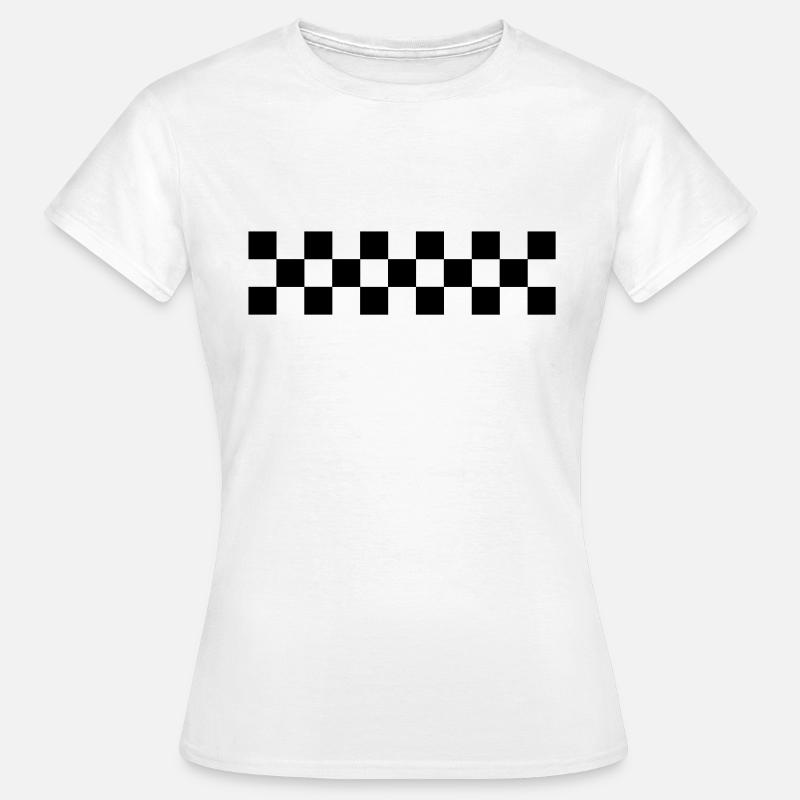 conception de drapeau à damier - T-shirt Femme - blanc