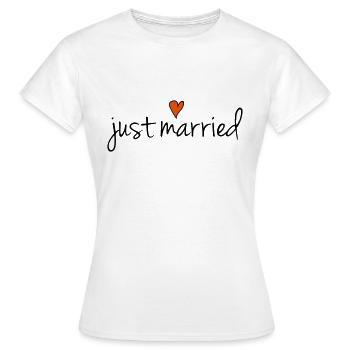 Mariage - vient de se marier - T-shirt Femme - blanc - Devant - AI Model Female 172 dark (172cm)