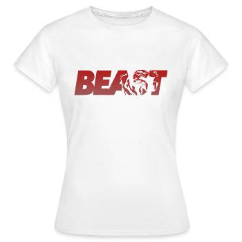 Musculation BEAST GYM - T-shirt Femme - blanc - Devant - AI Model Female 172 dark (172cm)
