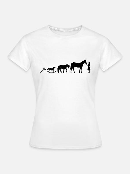 Evolution Pferdemädchen - Farbwechsel - Frauen T-Shirt - Weiß
