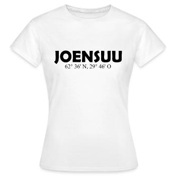 Joensuu - Finland - Coordinates - Longitude Latitu - Frauen T-Shirt - Weiß - Vorne - AI Model Female 172 dark (172cm)