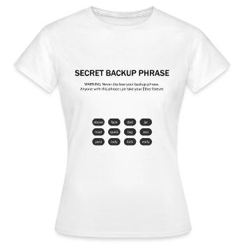 LUSTIGE GEHEIMPHRASE KRYPTO - Frauen T-Shirt - Weiß - Vorne - AI Model Female 172 dark (172cm)