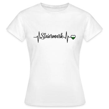 Ligne cardiaque de pouls de Styrie - T-shirt Femme - blanc - Devant - AI Model Female 172 dark (172cm)