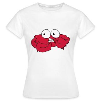 Oops die lustige Krabbe - Oops the funny crab - Frauen T-Shirt - Weiß - Vorne - AI Model Female 172 dark (172cm)