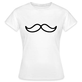 Schnurrbart - Frauen T-Shirt - Weiß - Vorne - AI Model Female 172 dark (172cm)