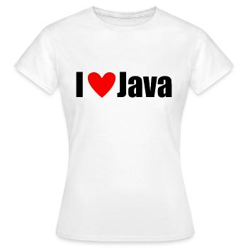 I LOVE Java - Frauen T-Shirt - Weiß - Vorne - AI Model Female 172 dark (172cm)